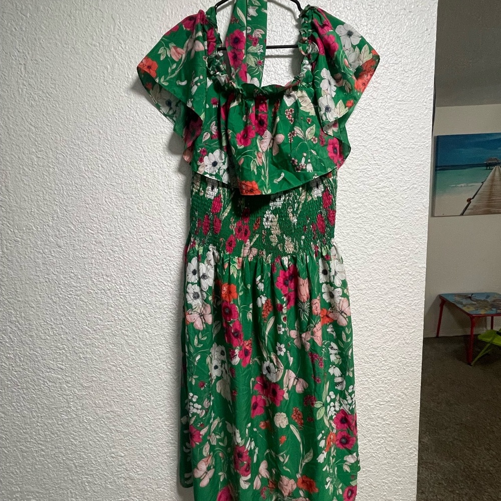 Floral Green  Dress